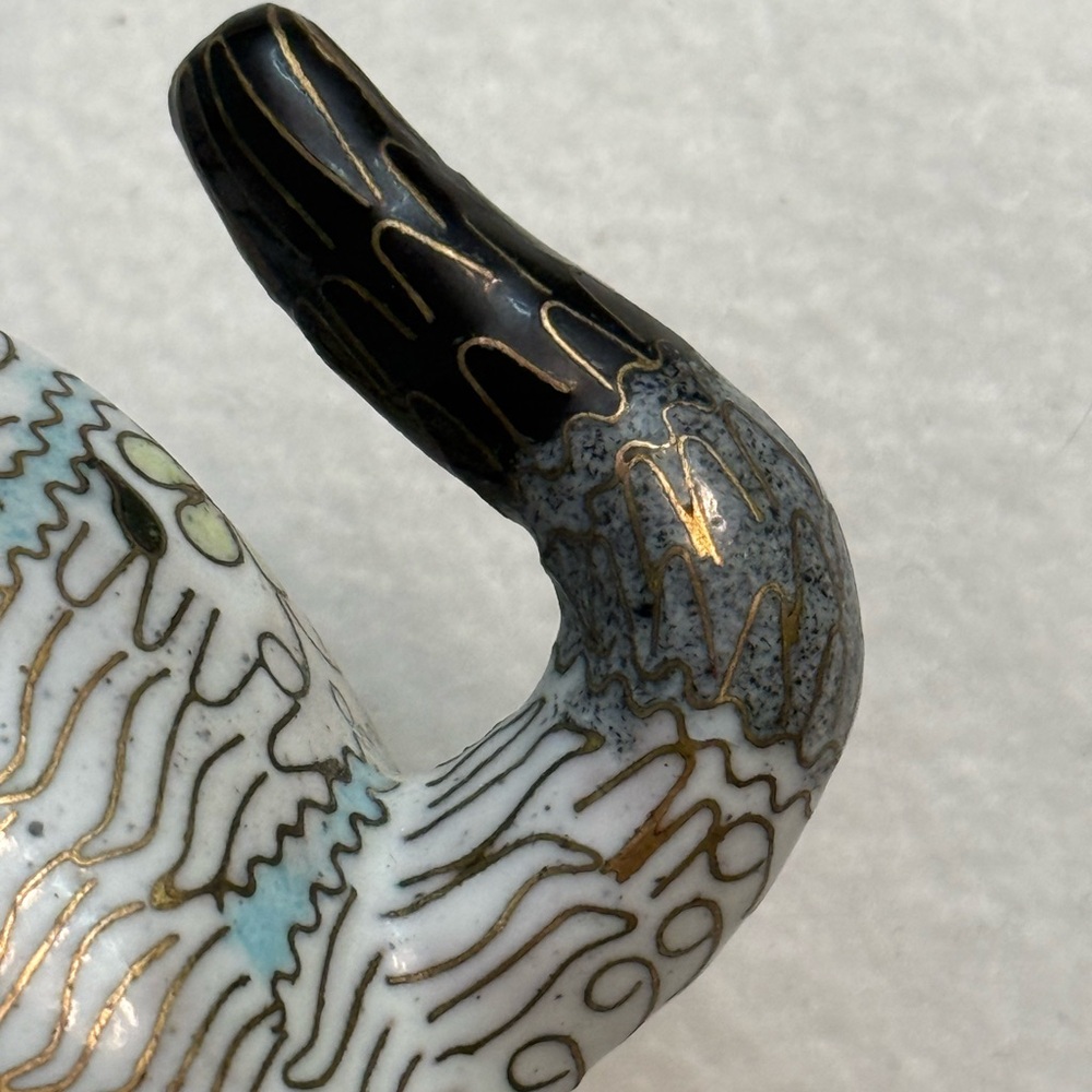 Vintage Cloisonne' Enamel Cat Figurine - Picture 4 of 9